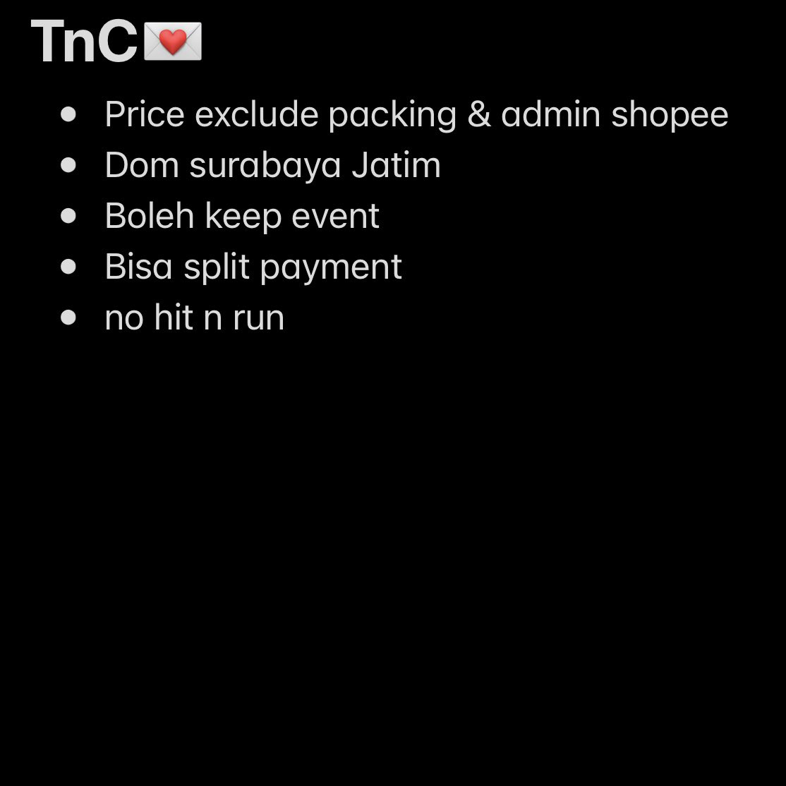 wtnbxerc's tweet photo. TnC bisa di cek di sini yaa💖
> negotiable ya gaisss https://t.co/xcjTInmEmT