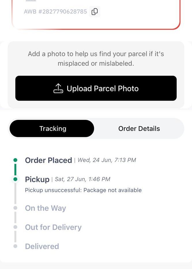 amitgupta75's tweet photo. @delhivery @help_delhivery  I  placed an order (AWB #2827790628785) for a pickup on the 24/6/26. For the last 3 days, I have been waiting for the package to be picked up. Daily a person is assigned for the pickup but by evening the status is changed to 'Package not available'1/2 https://t.co/93GhraUzl8