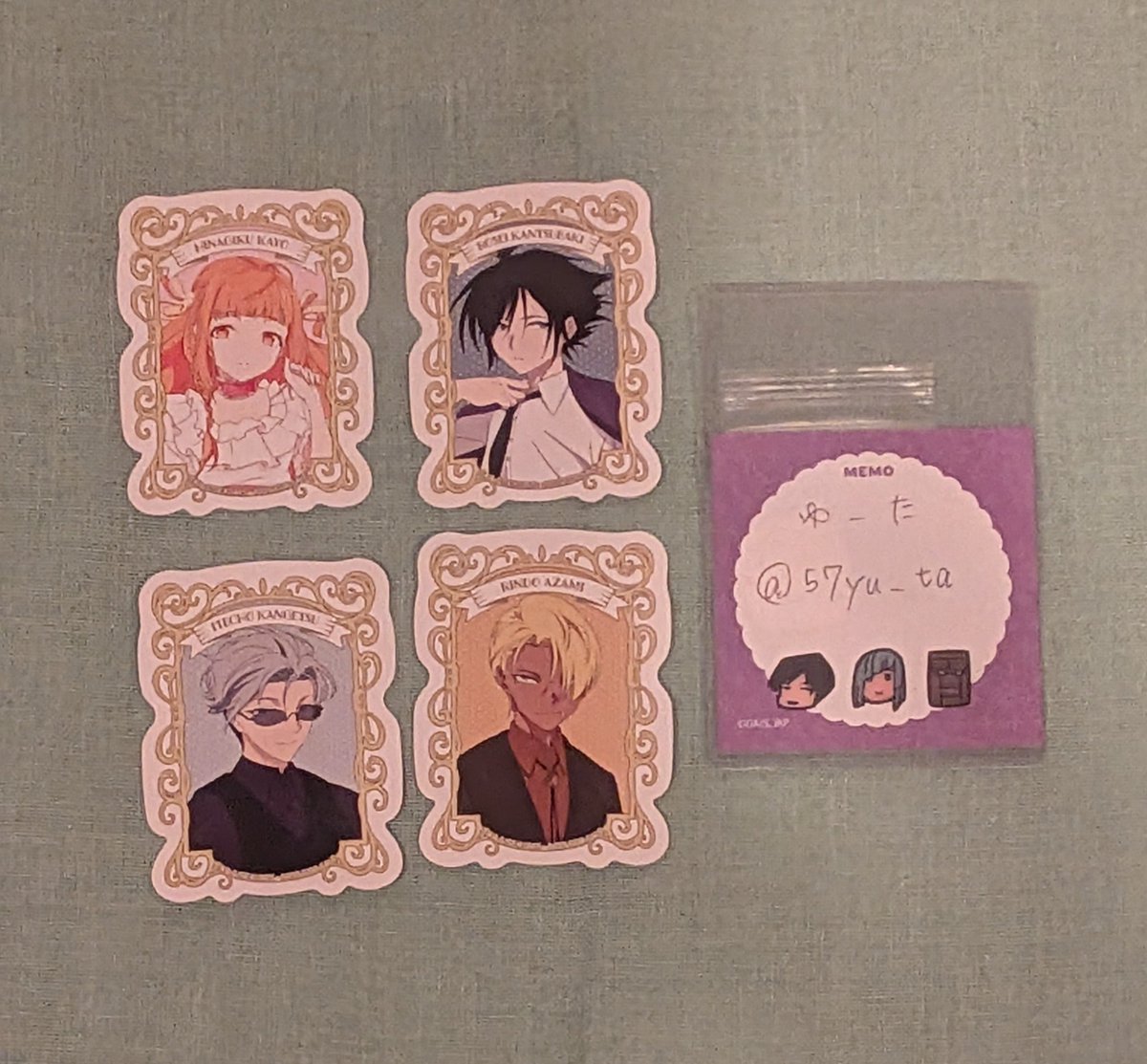 57yu_ta's tweet photo. 【交換】春夏秋冬代行者 アニメイトフェア
イラストカード

譲) 花葉雛菊、阿左美竜胆、寒椿狼星、寒月凍蝶

求)葉桜あやめ

札幌手渡し交換優先。
相談に応じて郵送でも要検討させてください。
FF外からでもお気軽にご連絡ください。 https://t.co/v8NkzreJdO