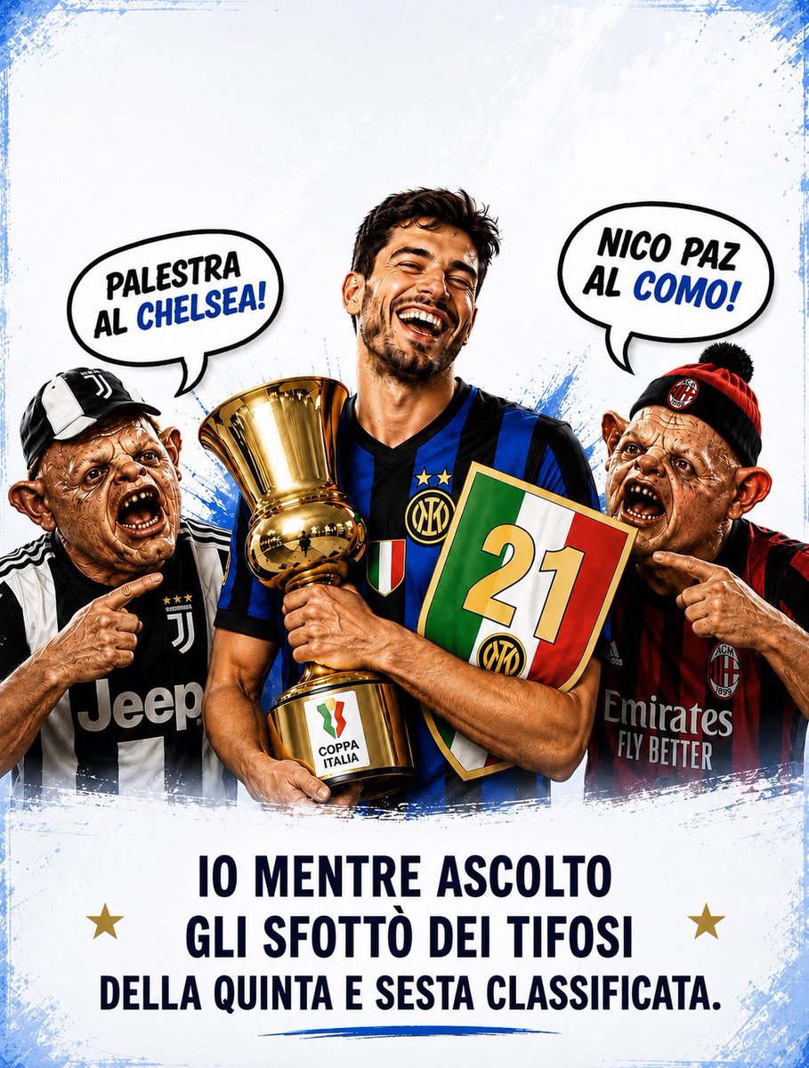 TuttiZangh's tweet photo. Tutti gli interisti che ascoltano le prese in giro di gobbi e macachi…per il calciomercato https://t.co/aFvuBArxsx