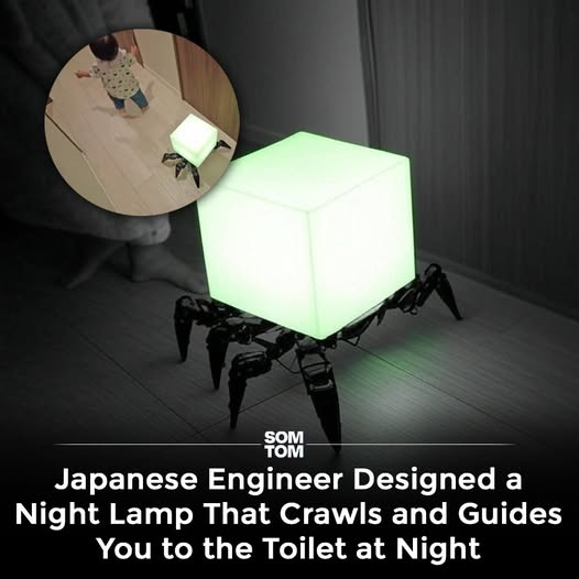 woofknight's tweet photo. Japanese designer developed a robotic night lamp with spider-like legs  that navigates dark spaces, providing ambient lighting. The prototype  moves via a game controller but may gain autonomous features and  emotional AI expressions. Part of a series of functional  arachnid-inspired robots, this innovation blends practical utility with  unconventional design, challenging perceptions of human-machine  interaction in domestic environments.