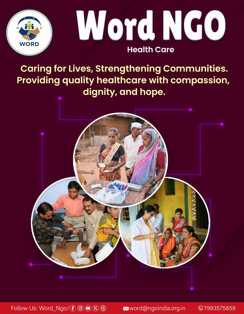NgoWord's tweet photo. WORD NGO Health Care
Caring for Lives, Strengthening Communities.
Providing quality healthcare with compassion, dignity, and hope.

#WORDNGO #CommunitySupport #ServingHumanity #HopeForAll https://t.co/uXSMnwHqI3