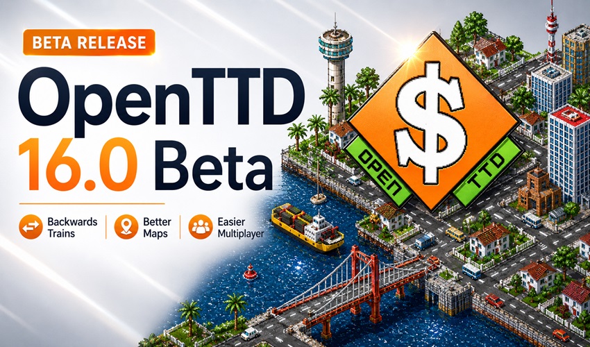 AmigamagazineGA's tweet photo. OpenTTD 16.0 beta is here, bringing backwards trains, better map generation, cleaner multiplayer and smarter tools for transport sim fans. A classic PC management game proves it still knows how to move forward. #OpenTTD https://t.co/gFcSMdSnaL https://t.co/K5Y4iPlwya