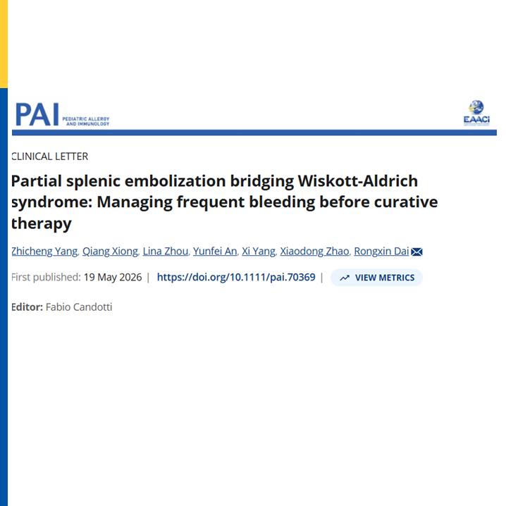 pai_eaaci's tweet photo. In the May Issue, there is a #clinicalletter on “Partial splenic embolization bridging Wiskott-Aldrich syndrome: Managing frequent bleeding before #curativetherapy”
🔗 https://t.co/IsAzc2jFNj
.
#pai_journal #Partialsplenicembolization #WiskottAldrichsyndrome https://t.co/kgsbHHeGtM