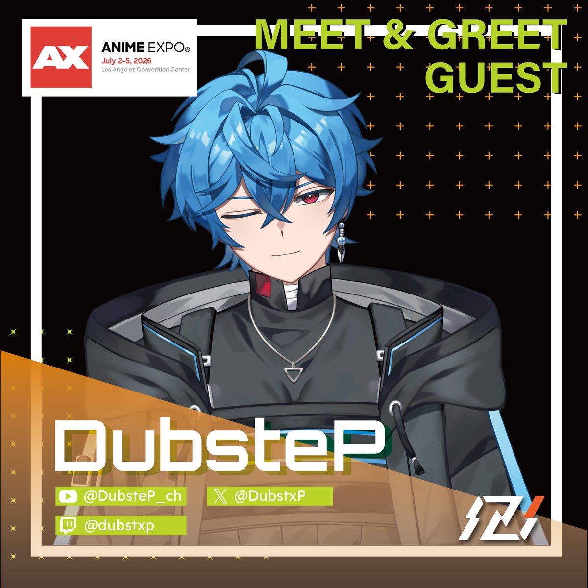 izigenia_v's tweet photo. 【GUEST REVEAL】
Once he's got you in his crosshairs, you won't escape 🎯 We're happy to welcome @DubstxP to this years IZIGENIA booth at Anime Expo‼️

Come participate in a free Meet & Greet in  ➡️ South Hall - 2500!

Schedule coming soon, Grrr!

#AX2026 #Izigenia