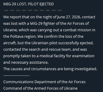 kimhvik2's tweet photo. Ukranian air force stated earlier that a Ukranian Mig-29 was lost over Poltava region, Ukraine last night. 

The telegram channel the wrong side and RIA has also released footage today showing atleast 1x Mig-29 being destroyed by a controlled kamikaze drone 

Possible that a second Mig-29 was also destroyed inside its hangar. 

Location: 47.506458, 31.256964

- Voznesensk airfield, Mykolaiv region