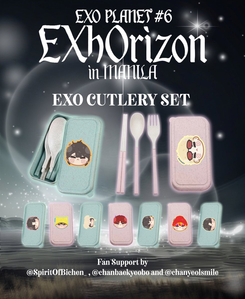 SpiritOfBichen_'s tweet photo. ⋆.𐙚 ̊ EXO PLANET #6: EXhOrizon in Manila Fan support by @SpiritOfBichen_ , @chanbaekyeobo & @chanyeolsmile⋆˚꩜｡

⋆✴︎˚｡⋆  EXO CUTLERY SET 🍴 ⋆˙⟡♡

🗓 July 4 & 5
📍Loc & time: TBA

🍴  mbf us, like & rt
🍴Strictly 1:1 

See you Exols 😉

#EXhOrizoninMANILA #EXO #엑소
#weareoneEXO #EXhOrizon