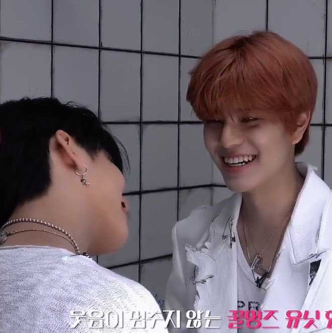 DDtrack4's tweet photo. can we talk about how wide seungmin smiles when he’s in changbins presence?? https://t.co/tKkvdLhEgQ