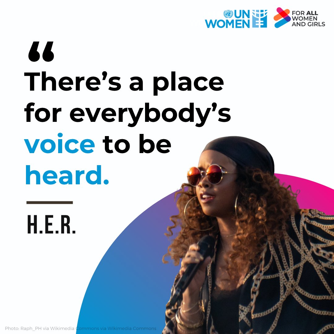 UN_Women's tweet photo. 🎉 Happy birthday to @HERMusicx — a Grammy-winning artist whose voice reaches far beyond the stage.

From music to advocacy, she continues to show the power of speaking up, standing for justice and making space for others to be heard.

#OnThisDay https://t.co/M2btGGW5O8