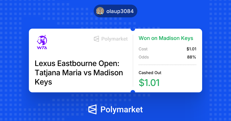 chaster72's tweet photo. I just won on @Polymarket. https://t.co/hzj3iGA9U7 https://t.co/od0qveGUCc
