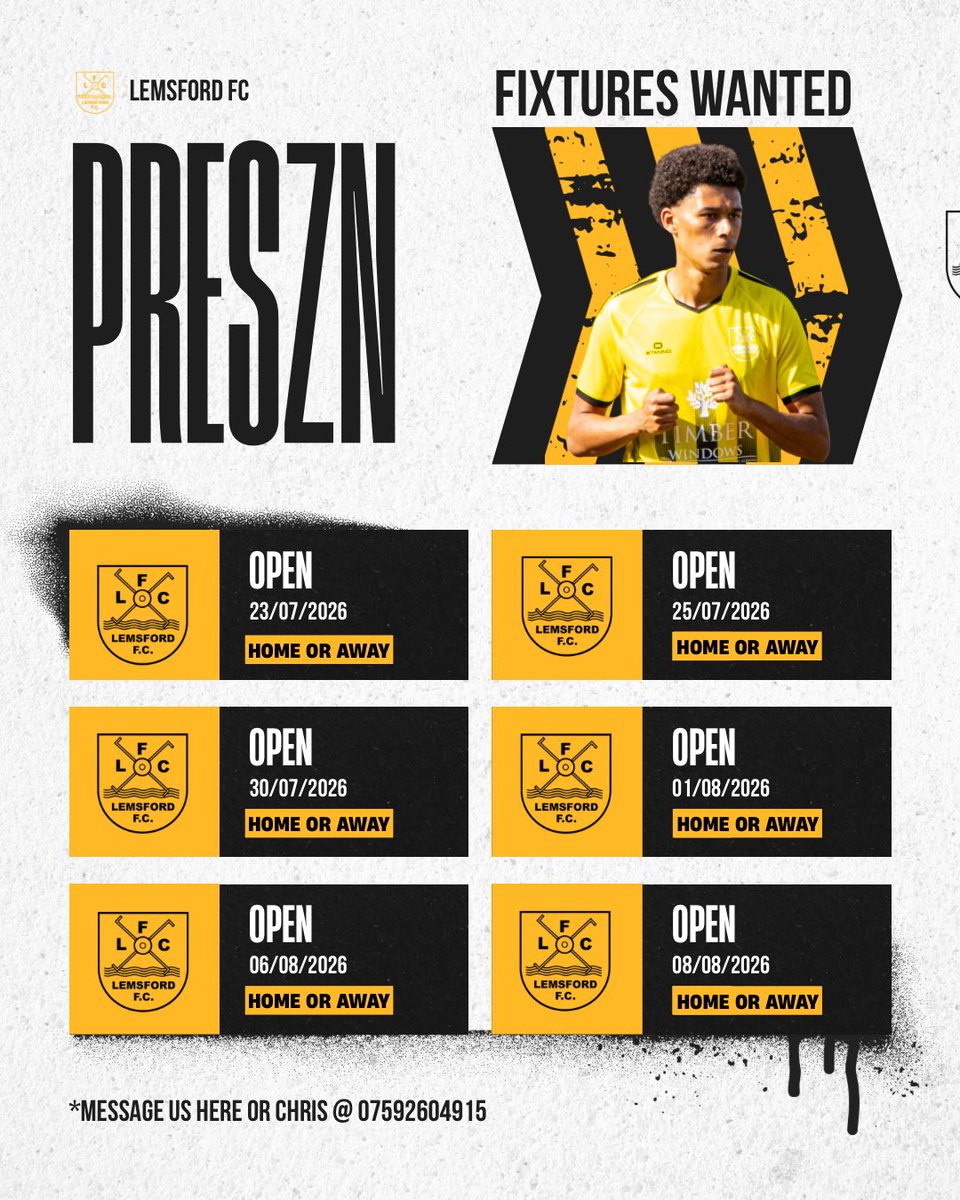 LemmyFC's tweet photo. PRESEASON FIXTURES WANTED!

#Hertfordshire #football #preseason https://t.co/HaoSwALgjw