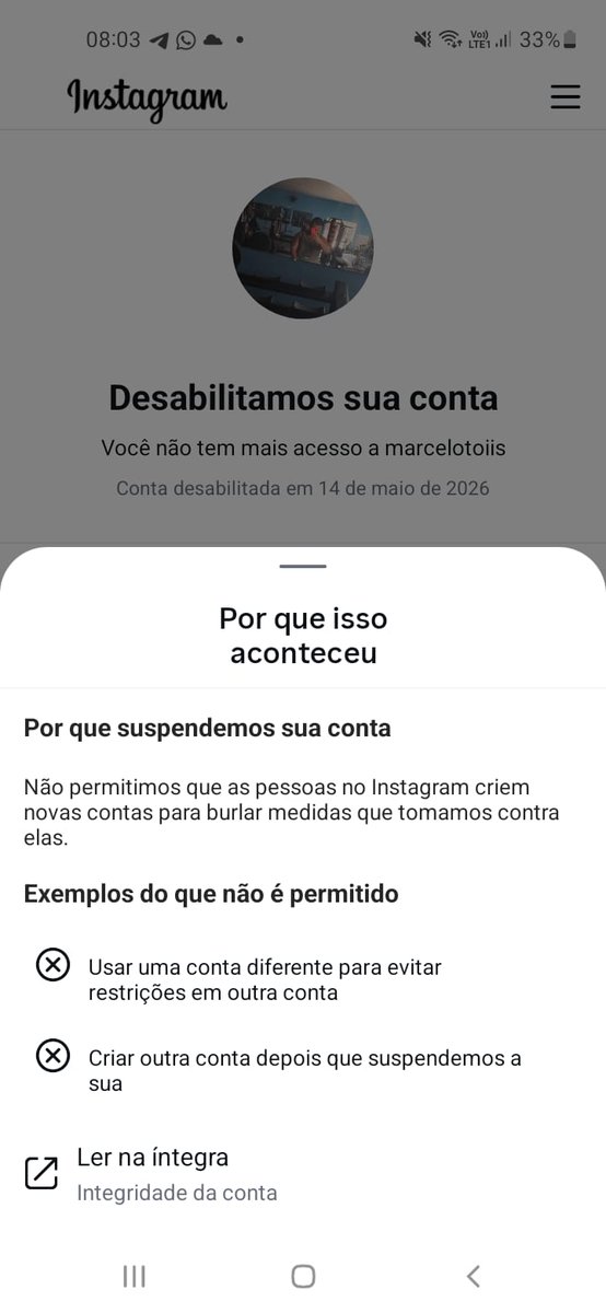 polocoroadinho's tweet photo. @instagram 👉 Essa IA que está sendo usada para analisar as contas do Instagram? Porque, se for, já se tornou uma das piores. Como uma conta criada há 10 anos pode ser considerada uma tentativa de burlar a derrubada de uma conta criada este ano? Parece que ela não tem noção de tempo. https://t.co/pD3mC18D3w
