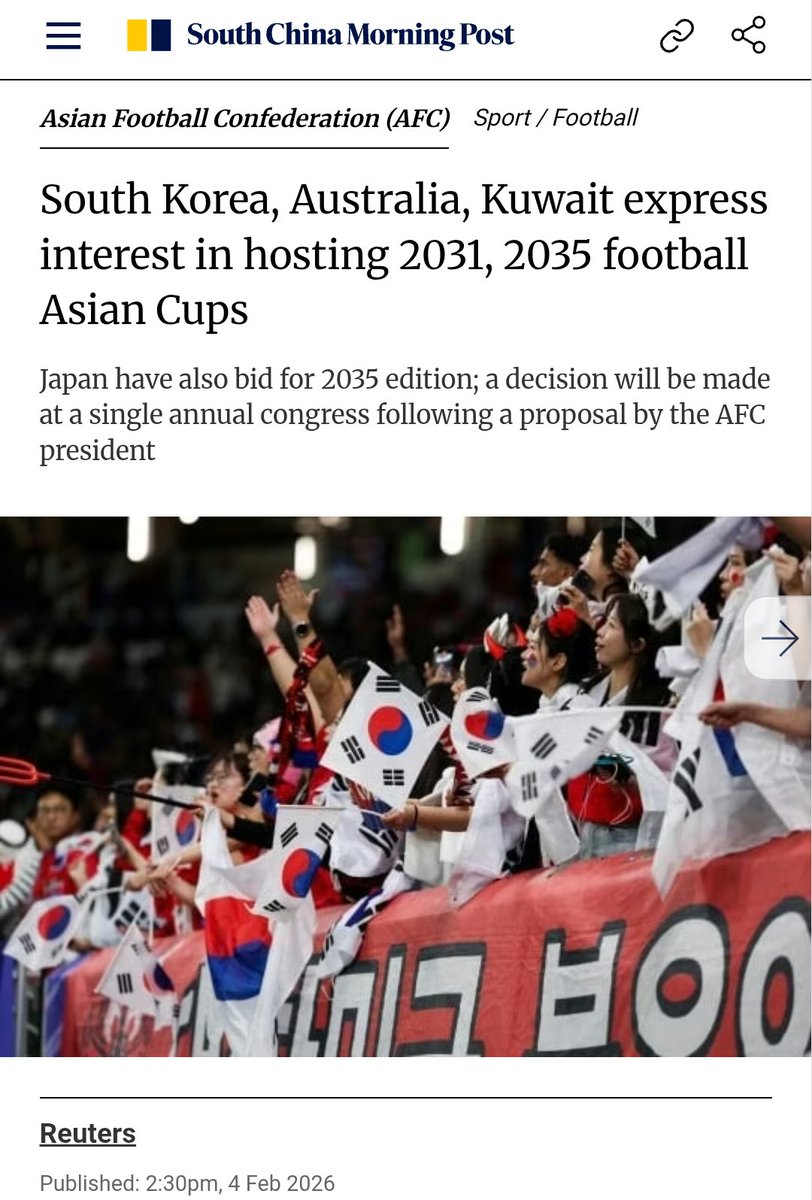 saludosparatii's tweet photo. Idealnya Piala Asia dibikin begini biar adil dan merata. Semua sub-konfederasi bisa merasakan jadi venue secara bergiliran.

Tapi kenyataannya ngga gitu. Di 2019 udah jatahnya WAFF jadi venue yaitu UAE.

Edisi 2023 udah betul jatahnya EAFF karena China terpilih, eh pas batal di China malah ke Qatar, padahal Korea sebagai negara EAFF juga ikut bidding host pengganti.

Negara WAFF udah jadi venue di 2019 dan 2023, eh 2027 juga di Asia Barat lagi yaitu Saudi.

Padahal pengumumannya bbrp bulan setelah Qatar resmi jadi host pengganti Piala Asia 2023. Harusnya bisa diganti kalo AFC niat untuk adil.

Di Piala Asia 2031, udah ada beberapa yang bidding host. Dan negara Asia Barat tetep ada yg ikut bidding yaitu Kuwait.

Setelah liat track record AFC, ngga kaget kalo Kuwait yg terpilih😅

Kalo kejadian, berarti satu sub konfederasi yang sama jadi tuan rumah Piala Asia 4x berturut-turut, cuma di AFC yg bisa begitu😂