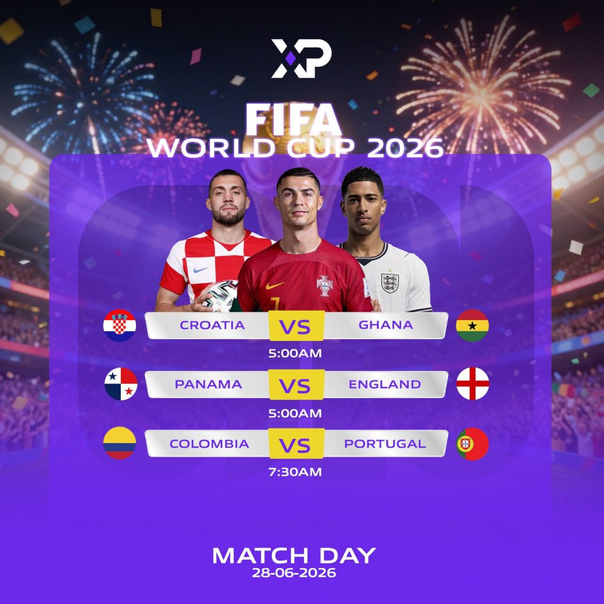 wwwxpcom's tweet photo. 🔳 Match Day Predictions | Jun 28 #WorldCup2026 ⚽

Three Battles: #Giveaway🎁
[Match 1]: Croatia 🇭🇷 VS 🇬🇭 Ghana (05:00 AM)
[Match 2]: Panama 🇵🇦 VS 🏴󠁧󠁢󠁥󠁮󠁧󠁿 England (05:00 AM)
[Match 3]: Colombia 🇨🇴 VS 🇵🇹 Portugal (07:30 AM)

// How to enter:
• Follow @wwwxpcom
• ♻️ RT & Like & Tag Frens 🫂
• Comment your picks using this format:
[Match 1] / [Match 2] / [Match 3]
(e.g., Croatia / England / Draw)

🏆 10 $USDT | 1 winners | Winners announced weekly!
#FIFA2026 #TradingCommunity #Giveaways #CROvGHA #PANvENG #COLvPOR #XPCOM