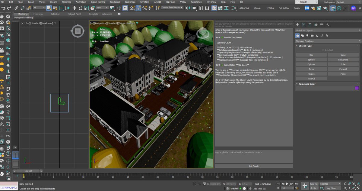 QHVZYMY's tweet photo. Built a Claude AI link right inside 3dsmax. 

Right now, it is limited to scene analysis and material applications. 

Will be adding more capabilities over time. https://t.co/PHhgUT97Vk