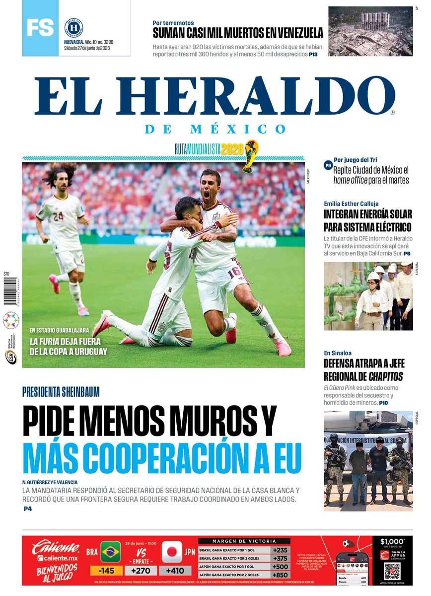 tomzapata's tweet photo. 🗞️🇲🇽🔥 HOY EN PORTADAS
Así amanece México: las primeras planas de los periódicos de mayor circulación nacional, juntas en un solo vistazo.
Lo que todos están leyendo, comentando y debatiendo este día 👀📌

#PrensaNacional #México #ÚltimaHora #PrimerasPlanas https://t.co/ou2ltywnHd