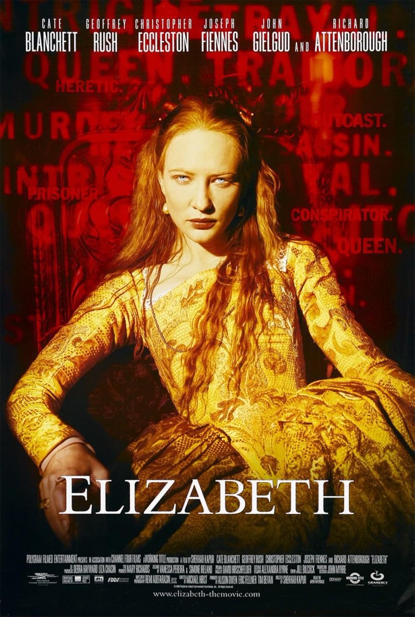 gypsythai's tweet photo. Elizabeth หนังปี 1999 ชนะ1 รางวัลออสการ์เป็นหนังแจ้งเกิด Cate Blanchett นักแสดงหญิงที่แสดงได้ดีมากด้วยบรรยากาศของราชวงศ์อังกฤษ ครอบคลุมด้วยบรรยากาศที่น่ากลัวชิงไหวชิงพริบและไว้ใจใครไม่ได้ถ้าพลาดแล้วตุยทันที ดูแล้วชอบมากต้องซื้อแผ่นเก็บไว้ดูซํ้าอีกหลายครั้ง แนะนำให้หามาดูครับ หนังดีย้อนยุค IMDB 7.4/10  #netflix  #netflixthailand