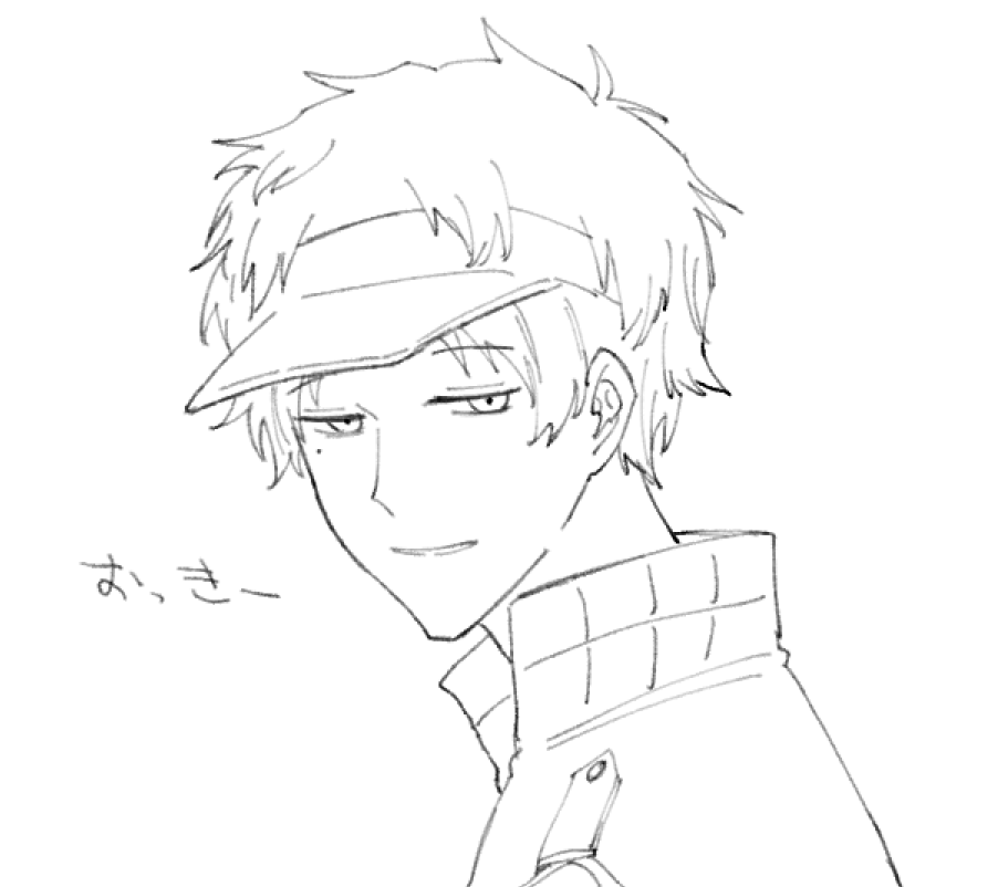 d6bm67's tweet photo. おきこーじ，イケメンなのに描きやすくて偉い　バイザー偉大 https://t.co/NoDn9dXQ4F