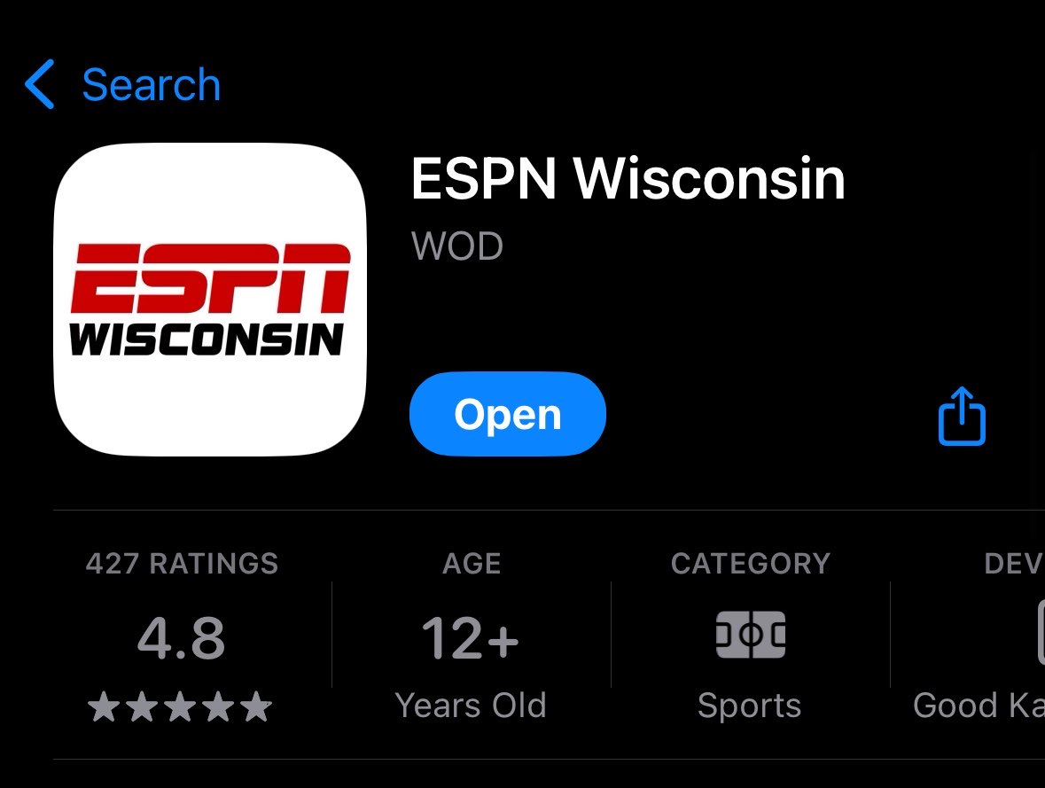 alex_strouf's tweet photo. Of course you can also listen on the free ESPN Wisconsin App. https://t.co/mo8jTxFSPg