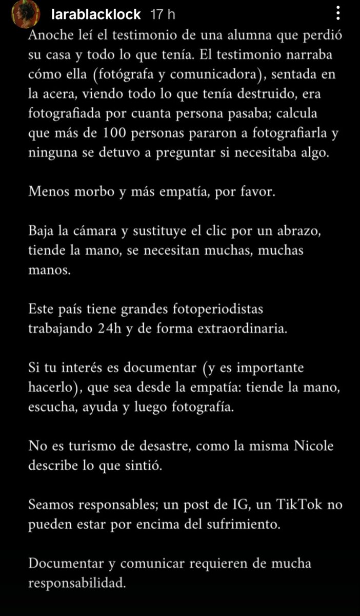 juniper_girl's tweet photo. Vi esto en ig y lo comparto porque aunque mucha gente no lo hace con mala intención pero de verdad hay que entender que son personas en un estado muy vulnerable.
Cuidado con el turismo de desastre. https://t.co/E0fj7dGX9S