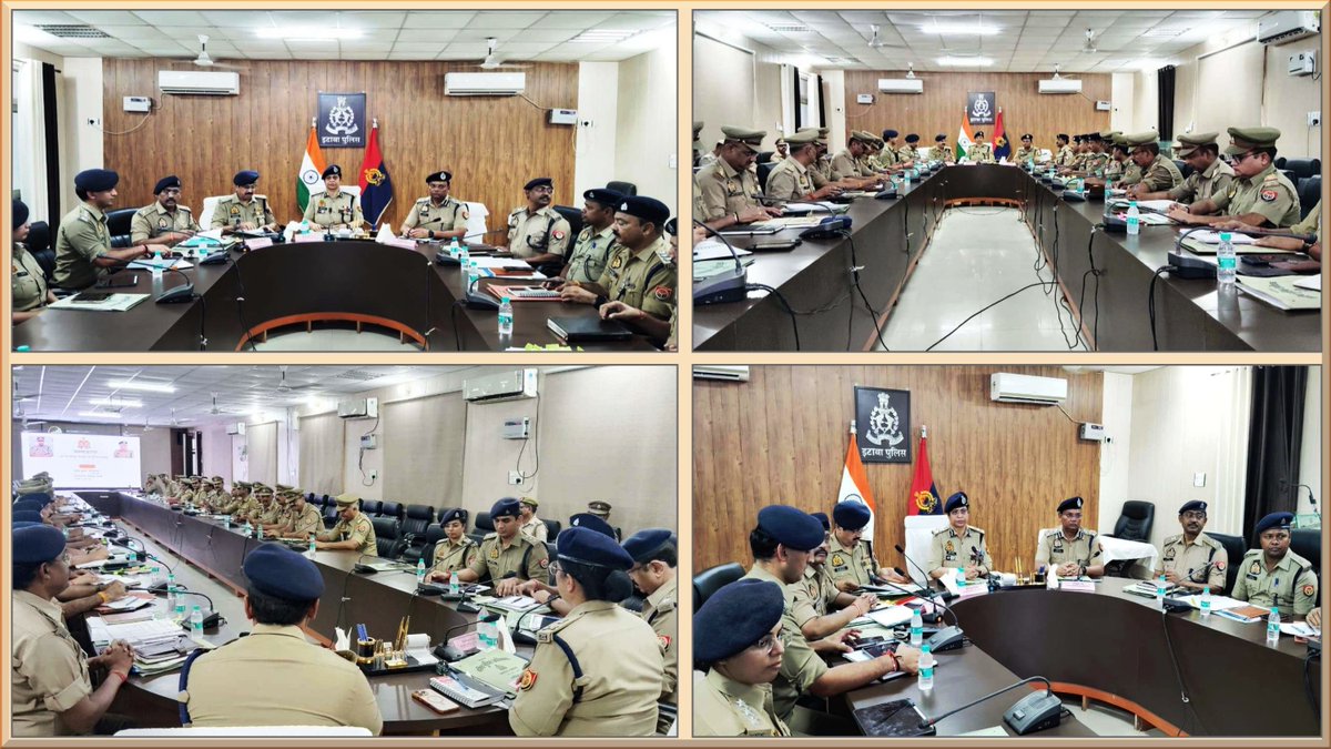 adgzonekanpur's tweet photo. #adgzonekanpur श्रीमती अनुपम कुलश्रेष्ठ द्वारा @etawahpolice रिजर्व पुलिस लाइन स्थित सभागार कक्ष में जनपद के समस्त राजपत्रित अधिकारियों एवं थाना प्रभारियों के साथ अपराध नियंत्रण, कानून व्यवस्था, महिला सम्बन्धी अपराधों की अद्यतन स्थित, साइबर अपराध, लंबित विवेचनाओं का निस्तारण, अपराधियों के विरूद्ध की जा रही कार्यवाहियों, संवेदनशील प्रकरणों की समीक्षा, माफियाओं के विरूद्ध कार्यवाही व अन्य महत्वपूर्ण बिन्दुओं के सम्बन्ध में समीक्षा गोष्ठी कर आवश्यक दिशा-निर्देश दिये गये। 
        तत्पश्चात जनपद के जनप्रतिनिधियों व व्यापार मण्डल के पदाधिकारियों/सदस्यों व स्थानीय व्यापारियों के साथ बैठक कर उनकी समस्याओं, सुझाावों एवं सुरक्षा सम्बन्धी अपेक्षाओं को गंभीरता से सुनकर उनके द्वारा उठायी गई समस्याओं के त्वरित एवं प्रभावी निस्तारण हेतु सम्बन्धित को निर्देशित किया गया। साथ ही उपस्थित गणमान्यों से शांति, सौहार्दपूर्ण एवं सुरक्षित सामाजिक वातावरण बनाए रखने में पुलिस प्रशासन का सहयोग करनें की अपील की गई। 
       इसके उपरान्त मीडिया बन्धुओं से संवाद स्थापित कर जनहित एवं सुरक्षा सम्बन्धी विषयों पर विचार-विमर्श करते हुए सकारात्मक समन्वय बनाए रखने पर जोर दिया गया। इस अवसर पर पुलिस उपमहानिरीक्षक, कानपुर परिक्षेत्र, कानपुर व वरिष्ठ पुलिस अधीक्षक, इटावा सहित अन्य अधिकारी व कर्मचारीगण उपस्थित रहे।