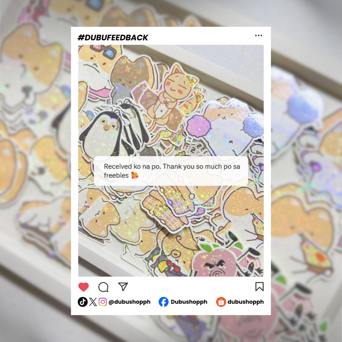 dubushopph's tweet photo. thank you so much ♡︙#DubuFeedback

# looking for wts lfb ph ww rush lf printing service services cse freebies die cut sticker stickers bini signals sb19 shinee svt seventeen carat ammb ahof enhypen ikon exo exhorizon riize nmixx twice nct 127 dream bts army arirang itzy bigbang https://t.co/yVohUP105G