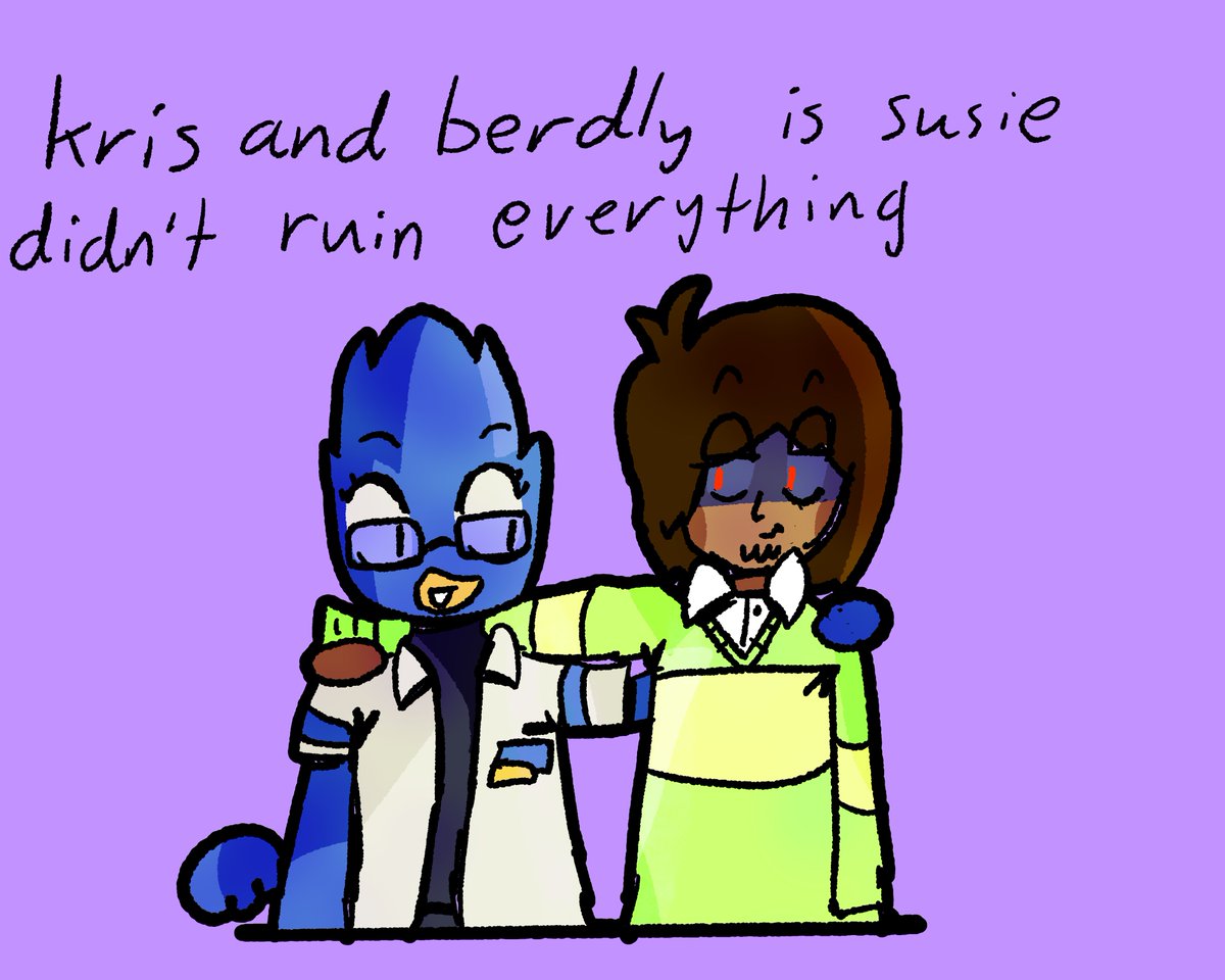 BerdloverDR's tweet photo. // minor deltarune spoilers

kerdly because you guys like it so much <33333

#kerdly #berdly #krisdreemurr #deltarune https://t.co/NfQuPUaaDG