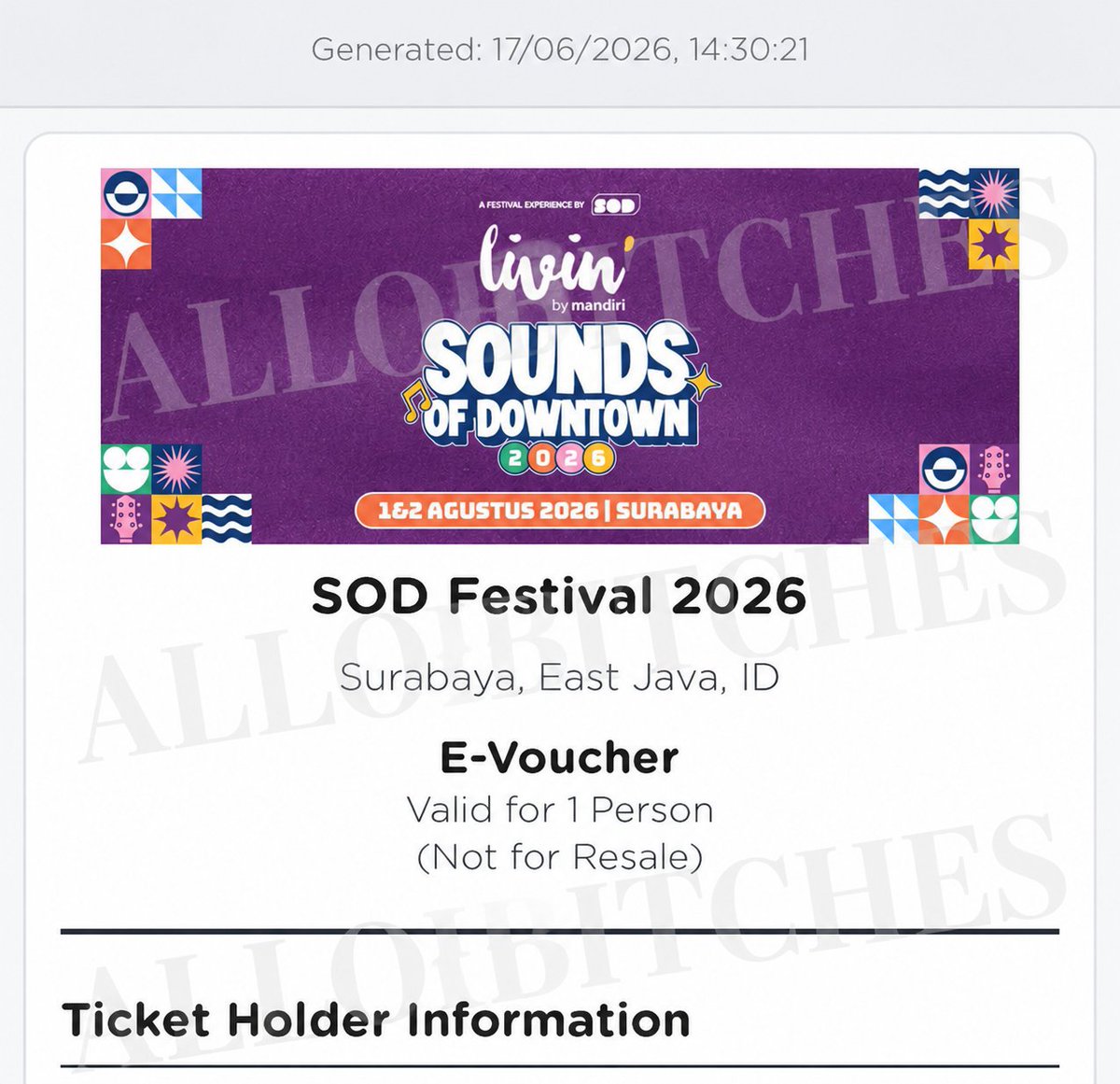allobitches's tweet photo. Wts sod 1 tiket . 2day pass. Aku jual rugi aja nih 200k aja. Minat DM aja ya. Sayang gadipake soalnya, mau liburan ke Bali. 
Nanti dikirim eTicket sama KTP ku ya.

Wts sod 2026 https://t.co/twfdpgixGq
