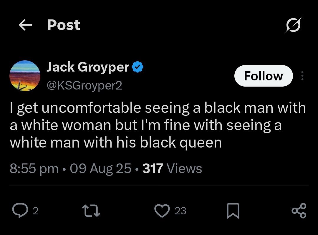 notsobaced's tweet photo. @shedjoeyy @uncensoredAC @AutisticClip Again learn to push one narrative

Can’t cry about mudsharks and mixing then pretend no one likes sleeping with black people 😂😂 https://t.co/YChMMscMid