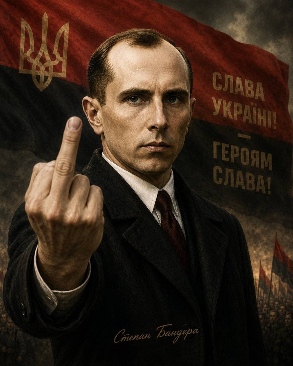 GloryToUPA's tweet photo. @ipngovpl_eng Слава Степану Бандері, бо тільки у двох країн горять сраки від згадки про нього, саме тих країн які раніше були окупантами України.  
Поляки винні в геноциді Українського народу на окупованих територіях! https://t.co/7ZM7a0EkdY