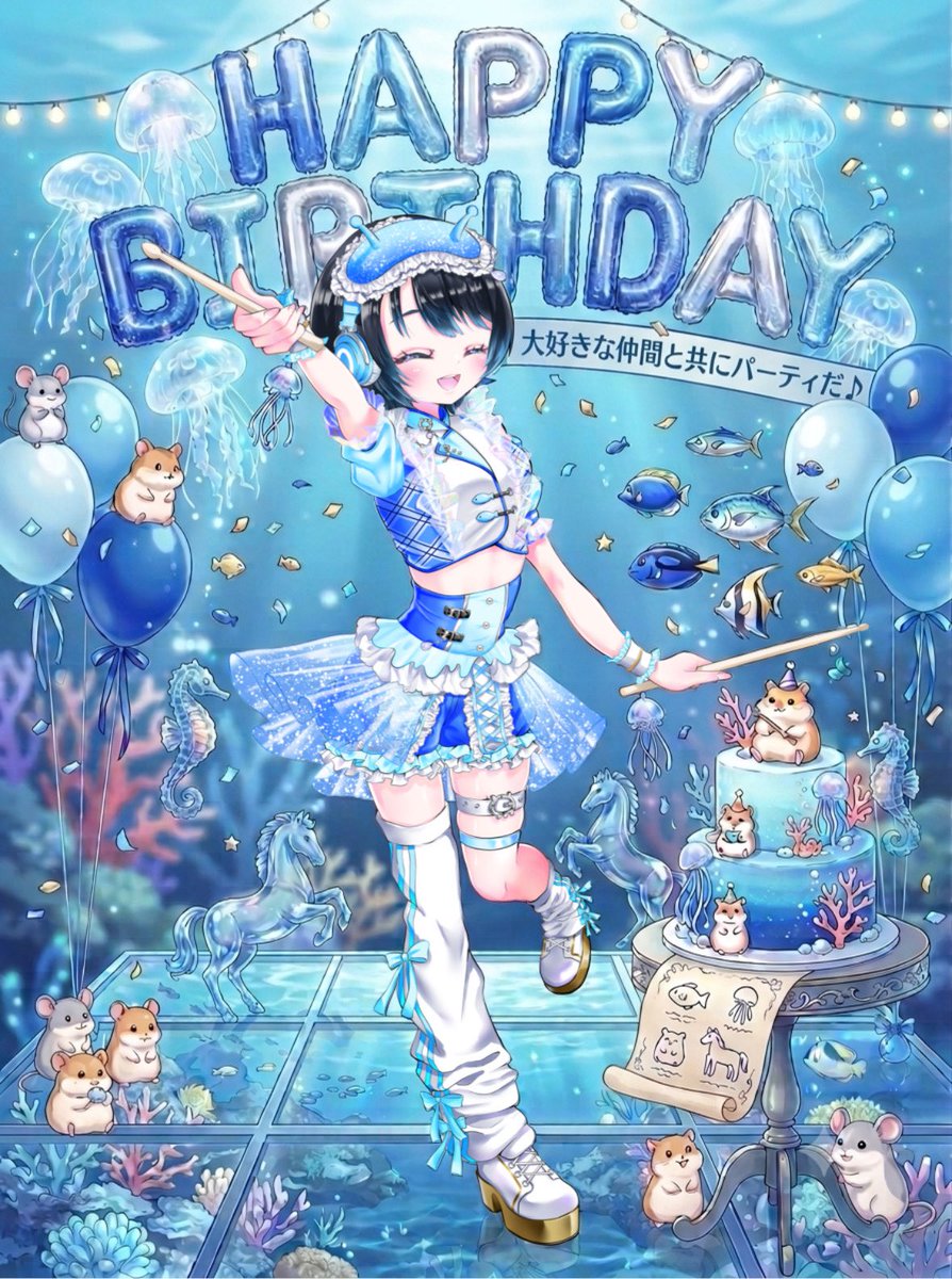 amanemi_kuura's tweet photo. こんばんハリセンボン♪♪

実はね……

本日6月27日は、雨音海のお誕生日なのです＼(^▽^)／✨

ネイル▶︎メンバーと収録▶︎クレーンゲーム▶︎お買い物▶︎焼肉パーティ！

大充実大満足な1日だったよ〜.ᐟ

お祝いしてくれると嬉しいです𖤐 ̖́-
これからもよろしくね🐟𓈒𓂂◌
 #Vtuber準備中 https://t.co/xqnRNGadUJ
