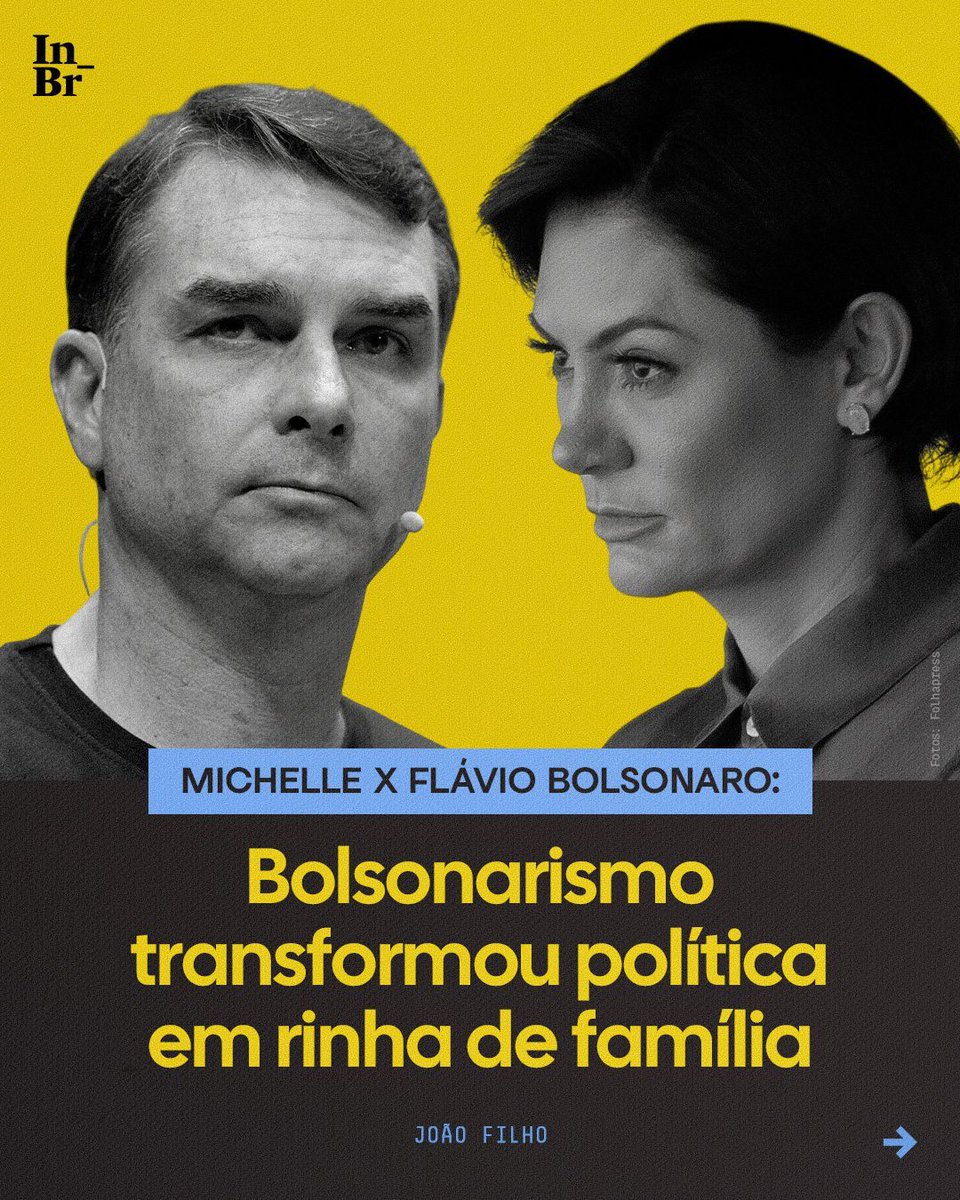 TheInterceptBr's tweet photo. Ex-primeira-dama Michelle Bolsonaro reage a ataques de enteados e briga interna escancara o bolsonarismo como um negócio familiar sem projeto de país, enquanto o clã tenta abafar o caso em meio a investigações e escândalos, destaca @JornalismoWando.

🔗 https://t.co/hzIft7cgJq https://t.co/0PiZ5fyEEg