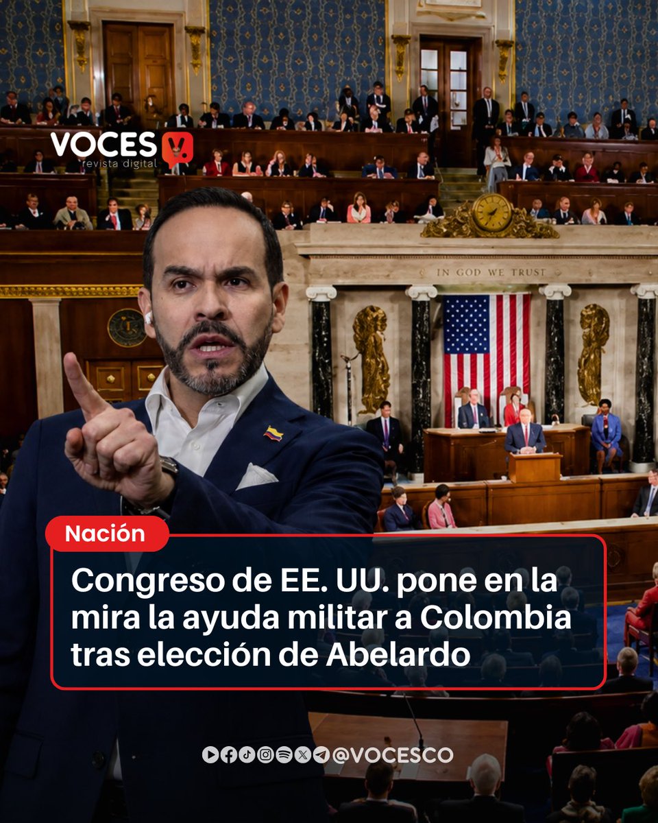 vocesco's tweet photo. #Voces | Antes de la posesión del presidente electo Abelardo de la Espriella, un grupo de congresistas demócratas en Estados Unidos presentó enmiendas al proyecto de presupuesto de defensa que podrían condicionar o reducir la asistencia militar a Colombia. Las iniciativas buscan exigir mayores controles sobre la cooperación en seguridad y revisar el uso de los recursos destinados al país.

Las propuestas surgen en medio de cuestionamientos de legisladores estadounidenses sobre el futuro de la política de seguridad colombiana y las preocupaciones por posibles vulneraciones a los derechos humanos. De ser aprobadas por el Congreso de EE. UU., las medidas podrían afectar programas de entrenamiento, equipamiento y cooperación entre ambos países.

Aunque las reformas aún deben superar el trámite legislativo en Washington, el debate refleja que la relación bilateral en materia de defensa podría enfrentar nuevos desafíos durante el próximo gobierno colombiano.