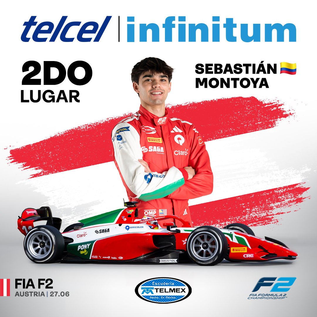 Telcel_Racing's tweet photo. ¡Doble podio para #EscuderíaTelmexTelcel en la Sprint Race de #F2 en Austria! 🏎️💨 

#AMáximaVelocidad https://t.co/CR3d0Q4dI9