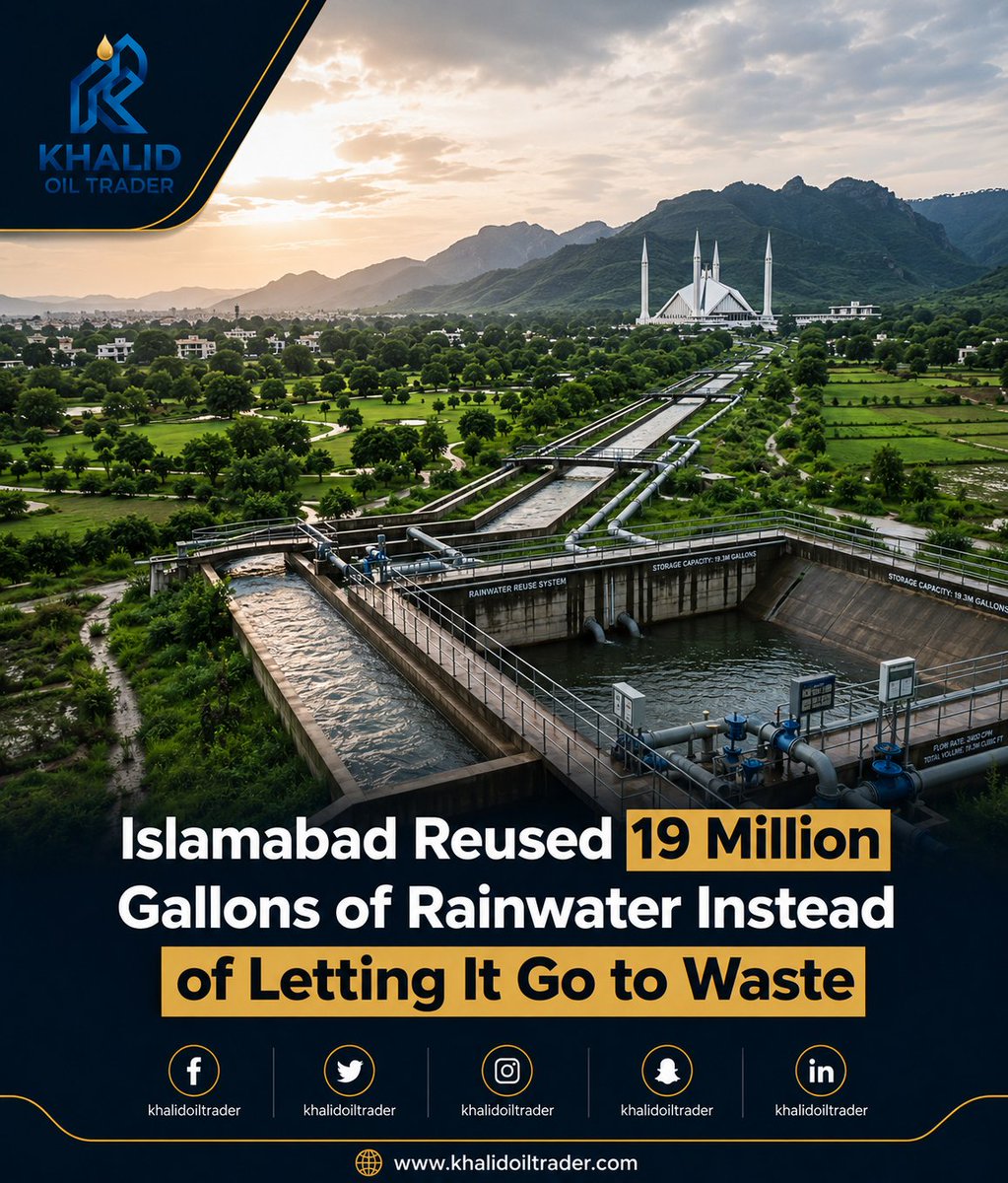 khalidoiltrader's tweet photo. Islamabad successfully redirected 19 million gallons of rainwater underground during the 2025 monsoon instead of letting it flow away as floodwater. The rainwater harvesting system at Kachnar 

#Pakistan #Islamabad #Rainwater #WaterConservation #khalidoiltrader https://t.co/N3zfR4gllz