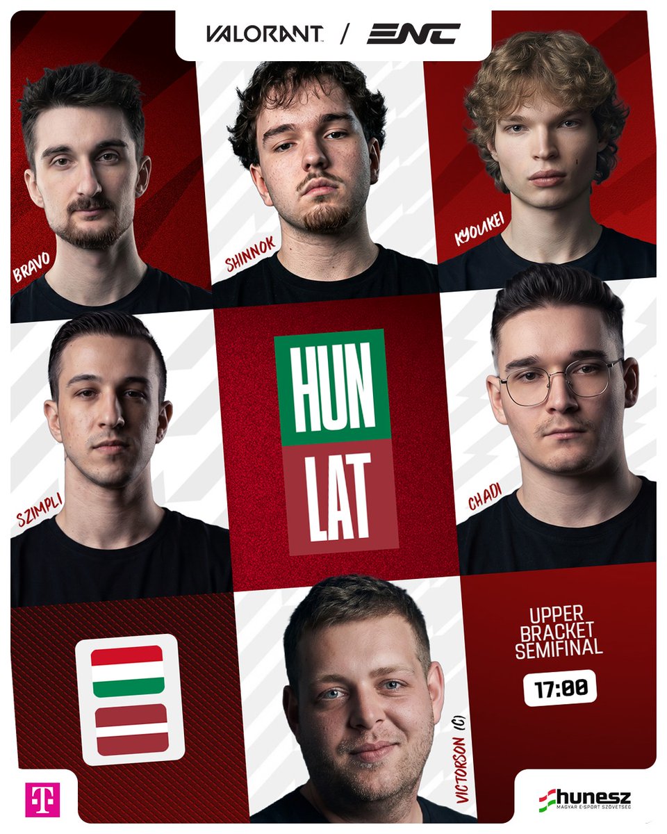 TeamHUN_Esports's tweet photo. 17:00-tól Lettország 🇱🇻 lesz a magyar 🇭🇺 Valorant válogatott ellenfele az @ENC_EN selejtezőjében. @TeamLAT_Esports GLHF!
A közvetítésről hamarosan informálunk titeket! 

@HUNESZ https://t.co/MoMwAxq0PB