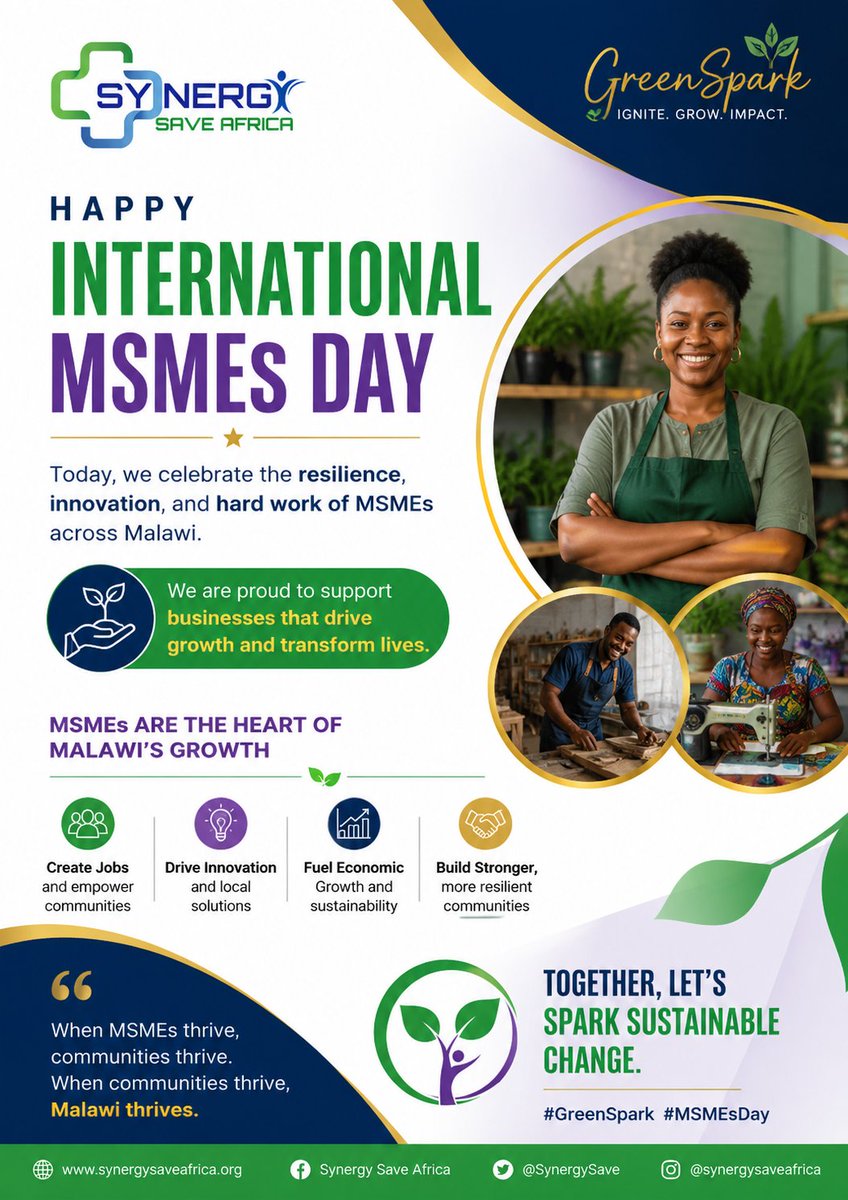 SESA97956727481's tweet photo. Happy International MSMEs Day! 

Today, we celebrate the resilience, innovation, and hard work of Micro, Small, and Medium Enterprises (MSMEs) across Malawi and beyond.

#InternationalMSMEsDay https://t.co/jh8cBzsBn6