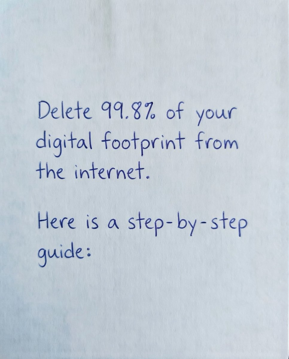 AarivKhanna's tweet photo. Delete 99.87% of your digital footprint from the internet.

Here is a step -by -step guide: https://t.co/5IoOdGSwKU