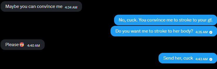 makingcuckssub's tweet photo. Beta alert: This guy begged me to send his gf, then right before he did it, he bitched out and blocked me. Dont bother, waste of time! @DrEliaZz https://t.co/qaBnjxZHyz
