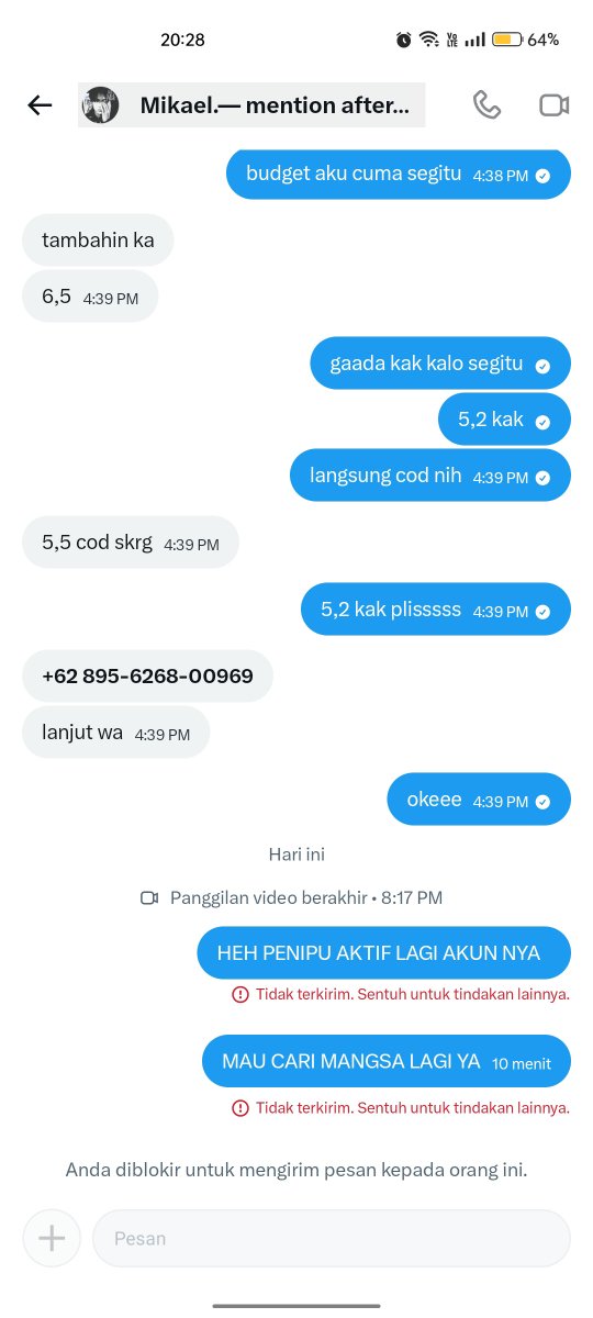 iloeyousm's tweet photo. @Mikael5aye @EXOINDONESIA @DivHumas_Polri Langsung di blokir X saya jadi gabisa telpon dan kirim pesan sama @Mikael5aye https://t.co/6u0TXSYpuN