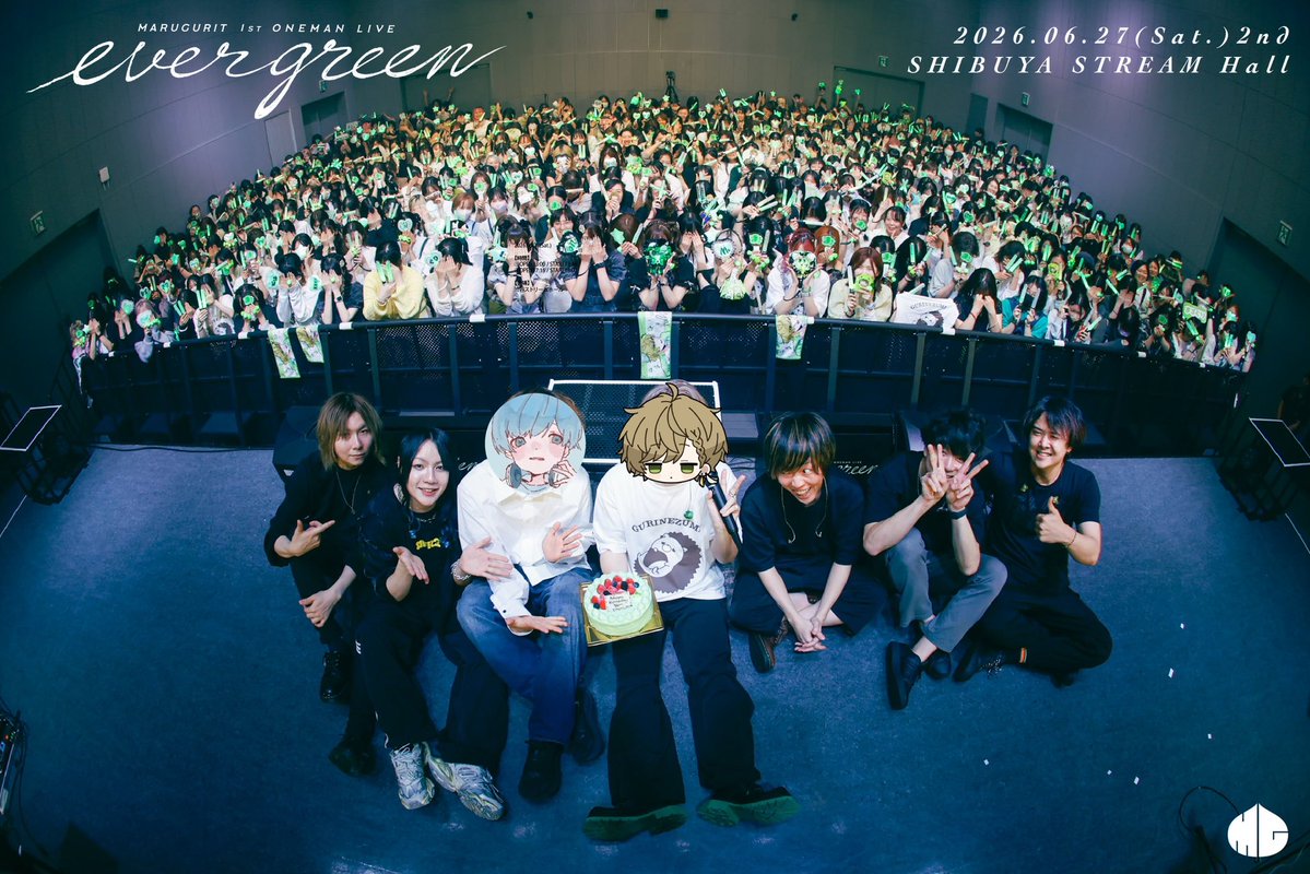 marugurit's tweet photo. まるぐり1st Oneman Live
- evergreen -
2026.6.27 渋谷ストリームホール

皆様のおかげで無事開催することができました！！　お足元の悪い中、本当にありがとうございました！

2部ではシークレットゲストに水野あつさんが登場！！エバーグリーンを演奏してくださいました🥰

今日一日はまるぐり活動人生の宝物です、またお会いしましょう！！