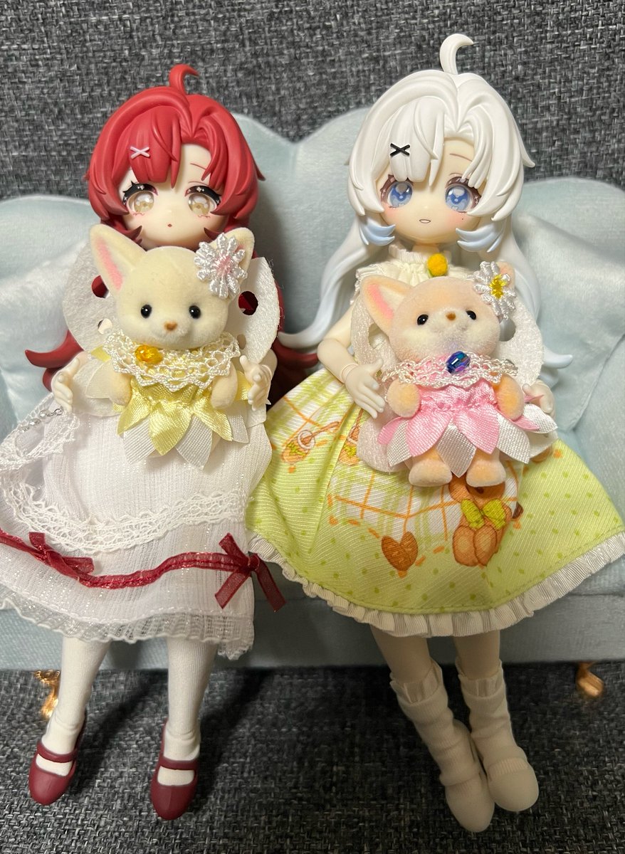sakura__Doll's tweet photo. 造物之心の眠眠（真白）と色違い眠眠（紅羽）
双子感が可愛い🩷 https://t.co/QU6L0cBQnr
