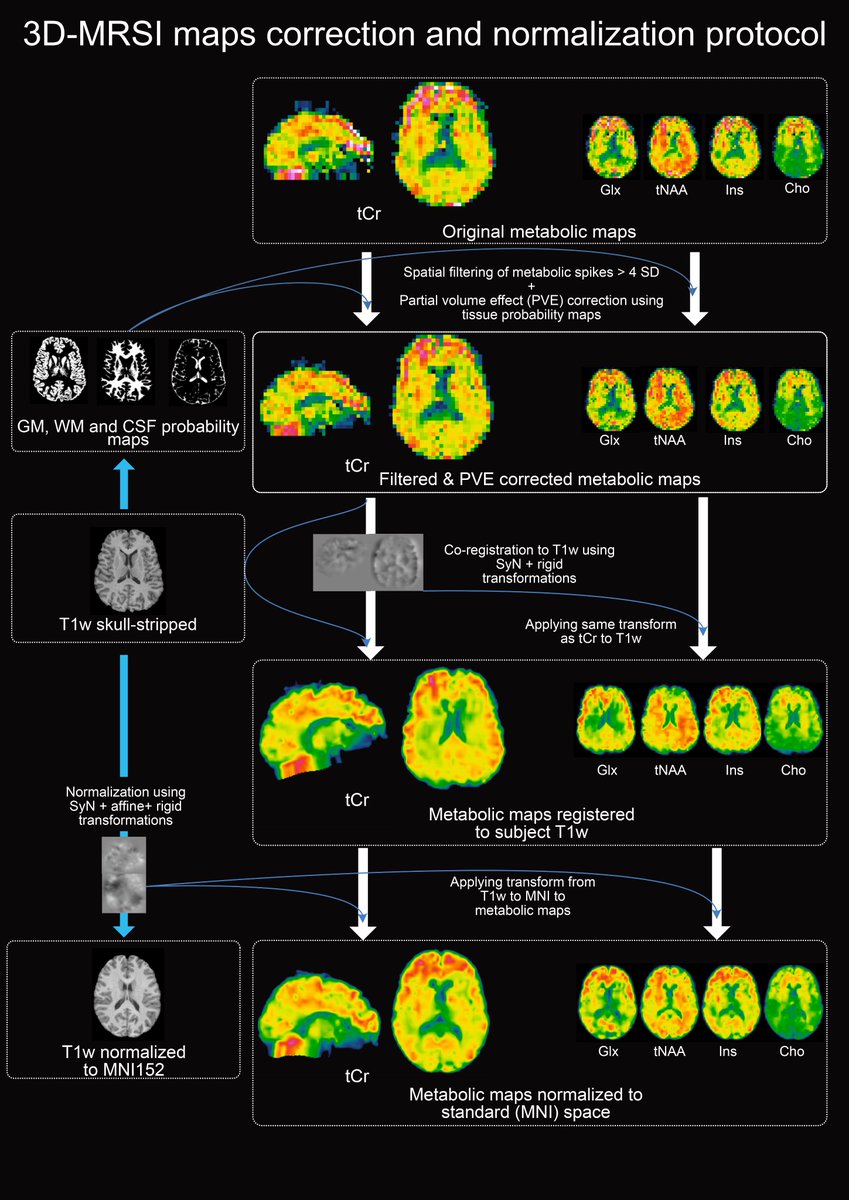 thmonk_pf's tweet photo. 高空間分解能3D-MRSIは構造的変化が顕在化する前のpsychosis riskを捉える
risk群の前頭灰白質tNAA増加とschizophrenia群特異的な広汎Ins増加を検出
構造/拡散MRIでは差異なし
2 site間で高い再現性(r=0.82〜0.99)
OA
#MRSI
#psychosis
#papers
https://t.co/ikQlZPpHU0 https://t.co/M5FF7YIQ7i