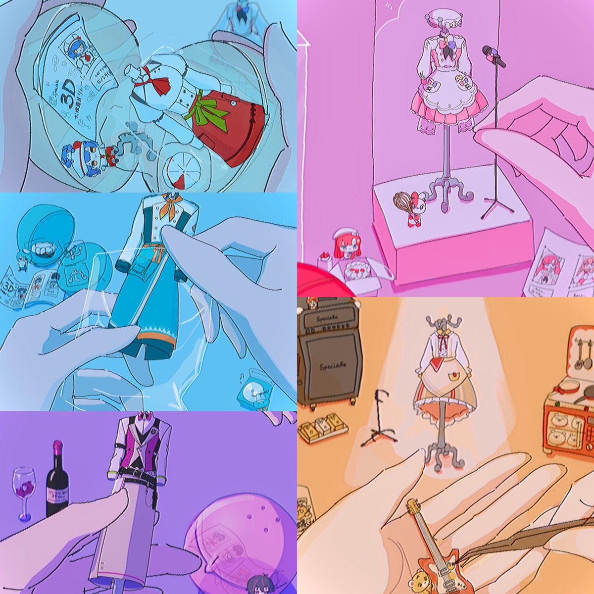 oya_3i's tweet photo. 3Dお披露目あらためておめでとう＆ありがとう.ᐟ 五人五色の素敵なお披露目配信が見れてとっっても幸せな一ヶ月だったよ🎶
みんなのこれからがもっともっと幸せで輝かしいものでありますように^ᴗ.ᴗ^︎⋆꙳✮ #すぺしゃー絵 https://t.co/HEMwS5Iksg