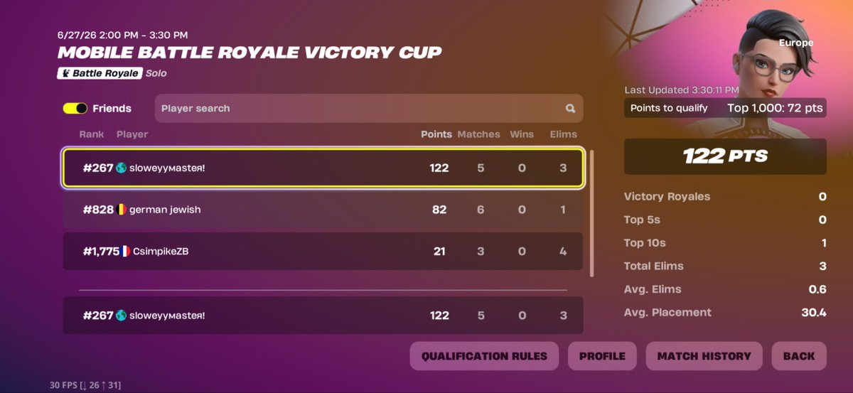 slowey_FN's tweet photo. Qualled mobile victory cup https://t.co/DYw4NDEBjt