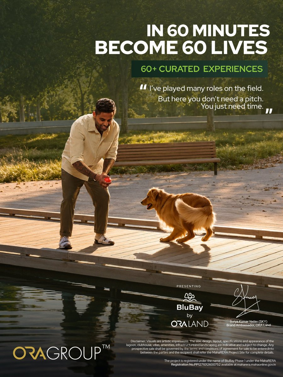 Ora_Group_'s tweet photo. Why live one life when you can experience 60?

With 60+ curated experiences, every day brings a new way to unwind, connect, explore, and indulge.

This is #T60Life.

#T60Life #SuryaKumarYadav #BluBay #ORALand #ORAGroup https://t.co/DeZYAaC0W4