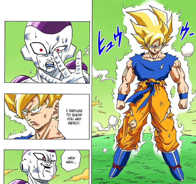 karu2X's tweet photo. Frieza might be smiling but i'm sure every cell in his body is screaming right now https://t.co/rAXnyiKdz9