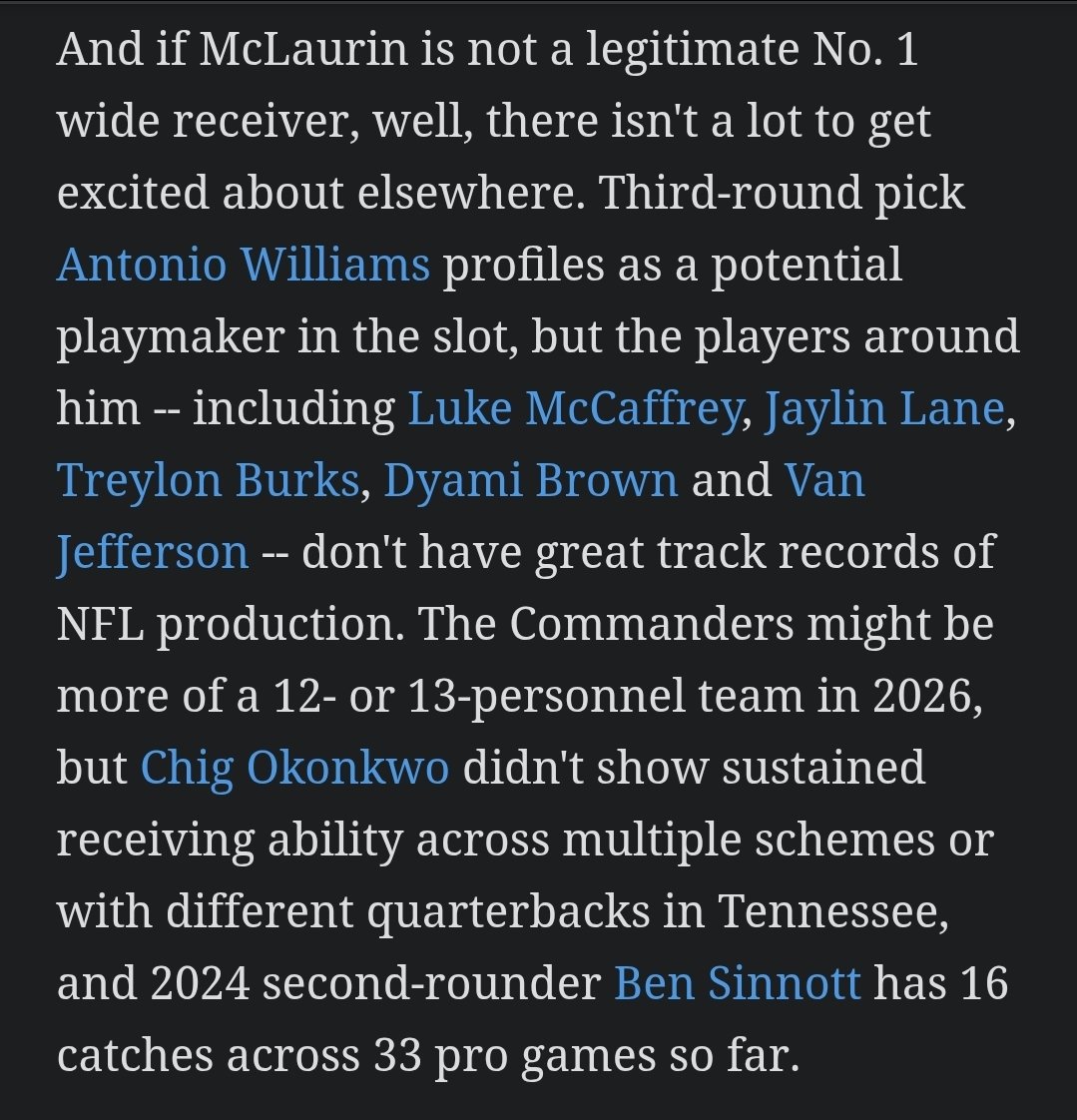 Gcarmi21's tweet photo. I think this a fair critique by @billbarnwell.

Although we are optimistic locally, nationally the room is perceived to have a lot of question marks.

Which is fair.

The expectation is that Daniels will, and can, elevate. 

But I'm hopeful in future seasons he doesn't have to. https://t.co/MndSDARGOE