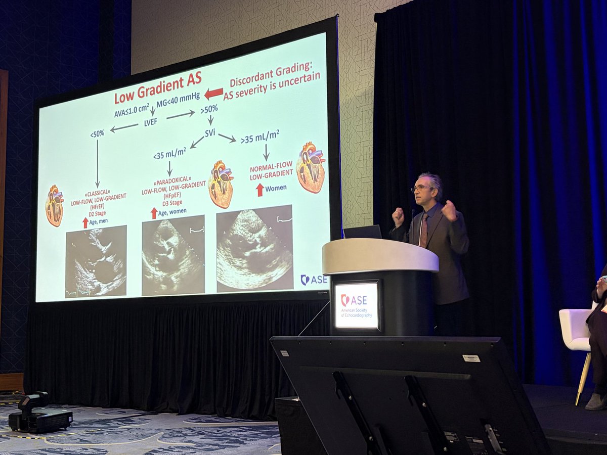 ASE360's tweet photo. Philippe Pibarot, DVM, PhD, FASE is presenting the Kalmanson Lecture, "Low-Flow, Low -Gradient Aortic Stenosis: Redefining Risk in Complex Hemodynamics,” in Aurora B!

#ASE2026 https://t.co/L0q4FKLCOt