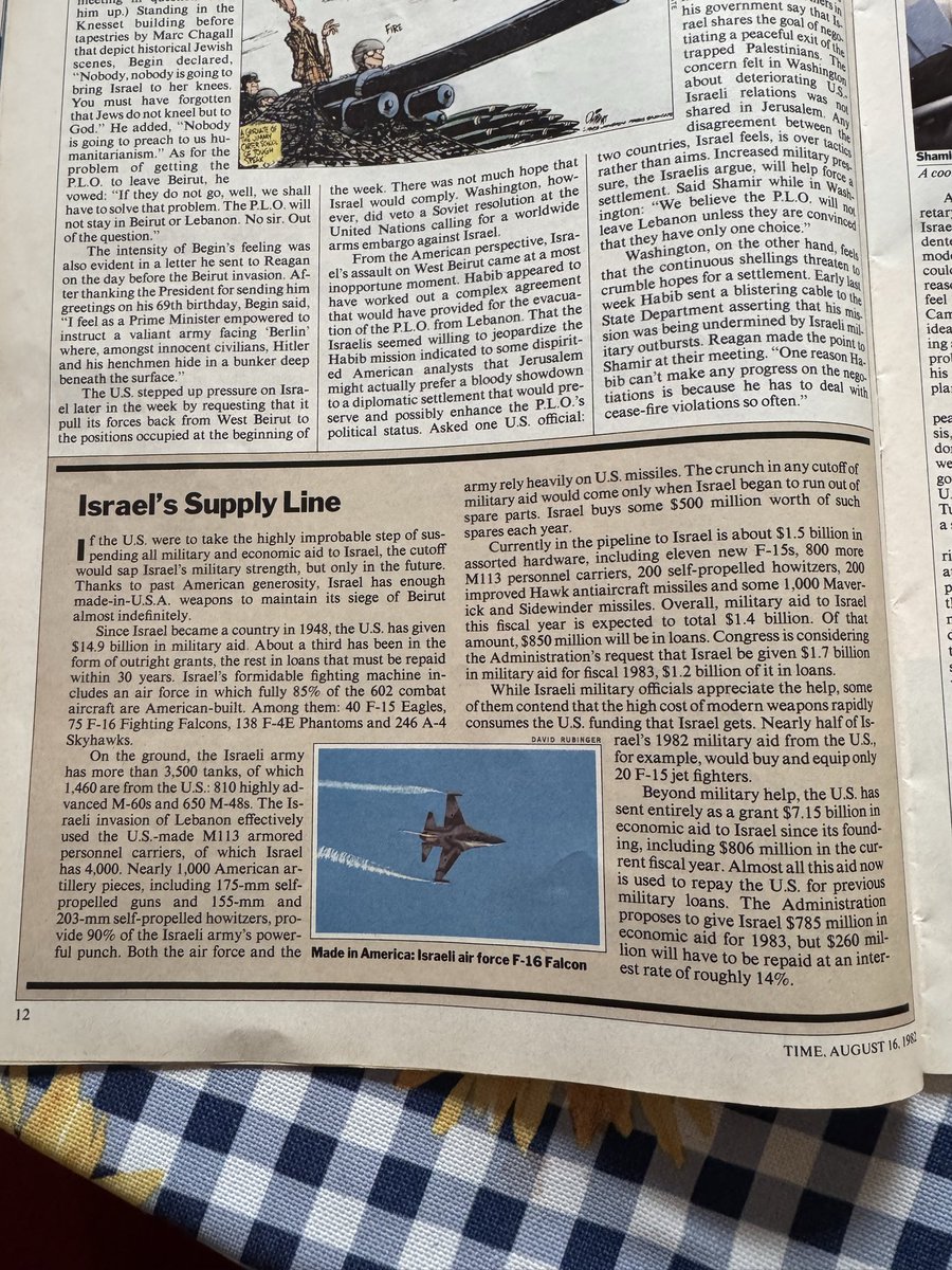 SchmelingD's tweet photo. “Israel’s Supply Line”
Hasn’t changed in 44 years since this magazine was printed. https://t.co/ImuS4v7vuw